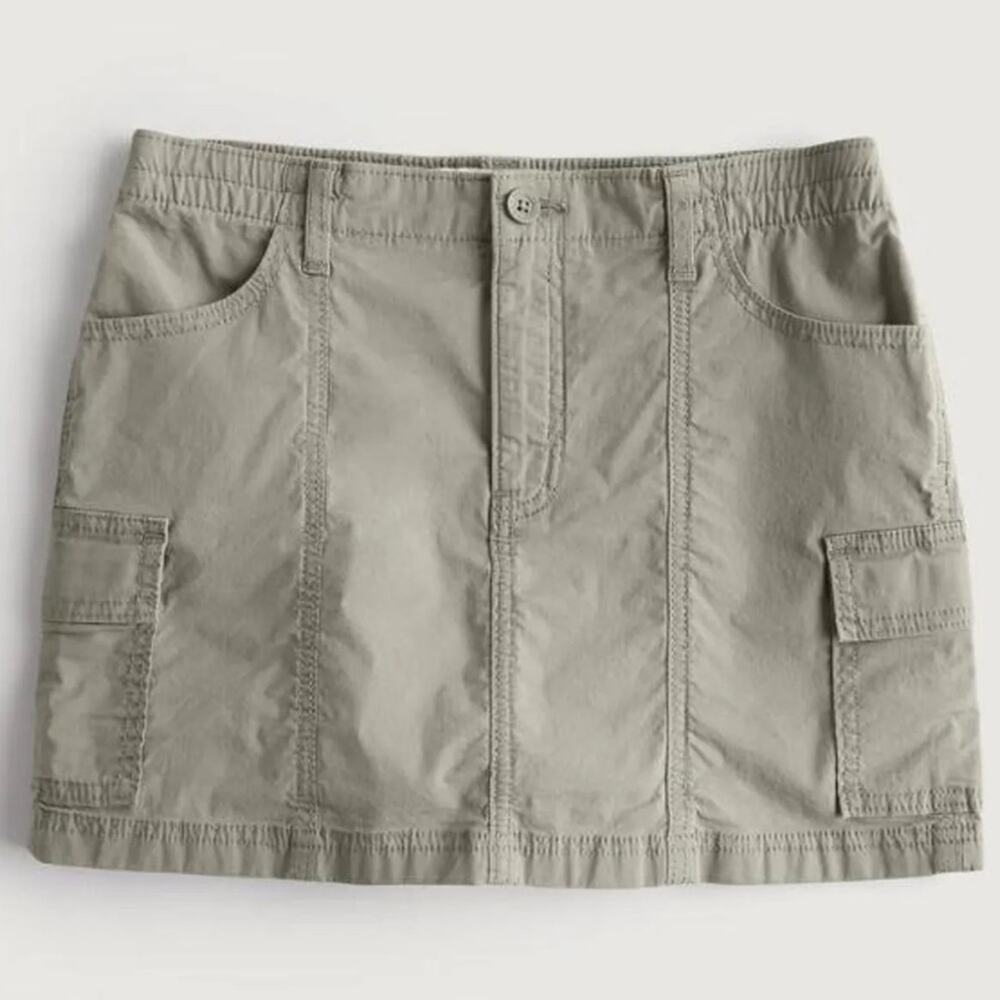 NWT Hollister Green Cargo Utility High Rise Mini Skirt Size L